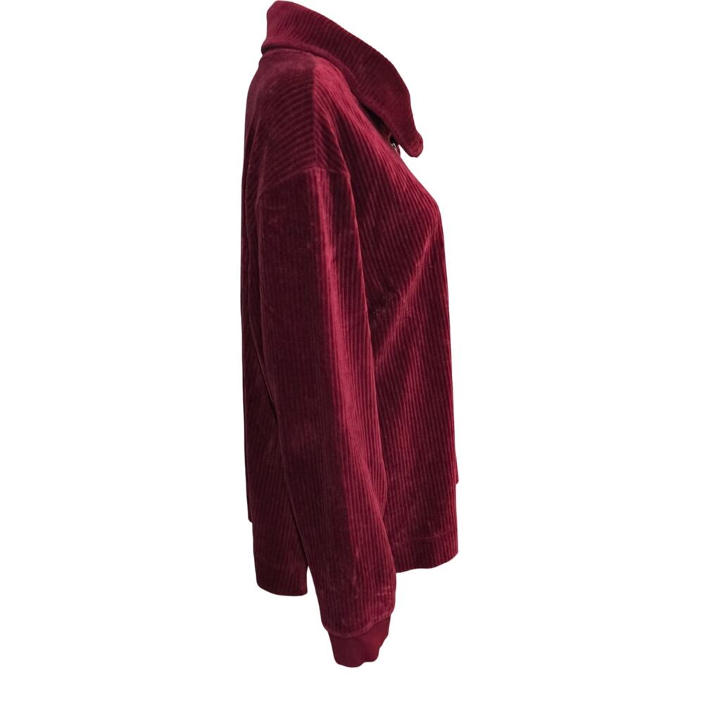 Encore by Idena Menzel Red Velvet long sleeve 1/2 zip pullover jacket 2X - Picture 4 of 6